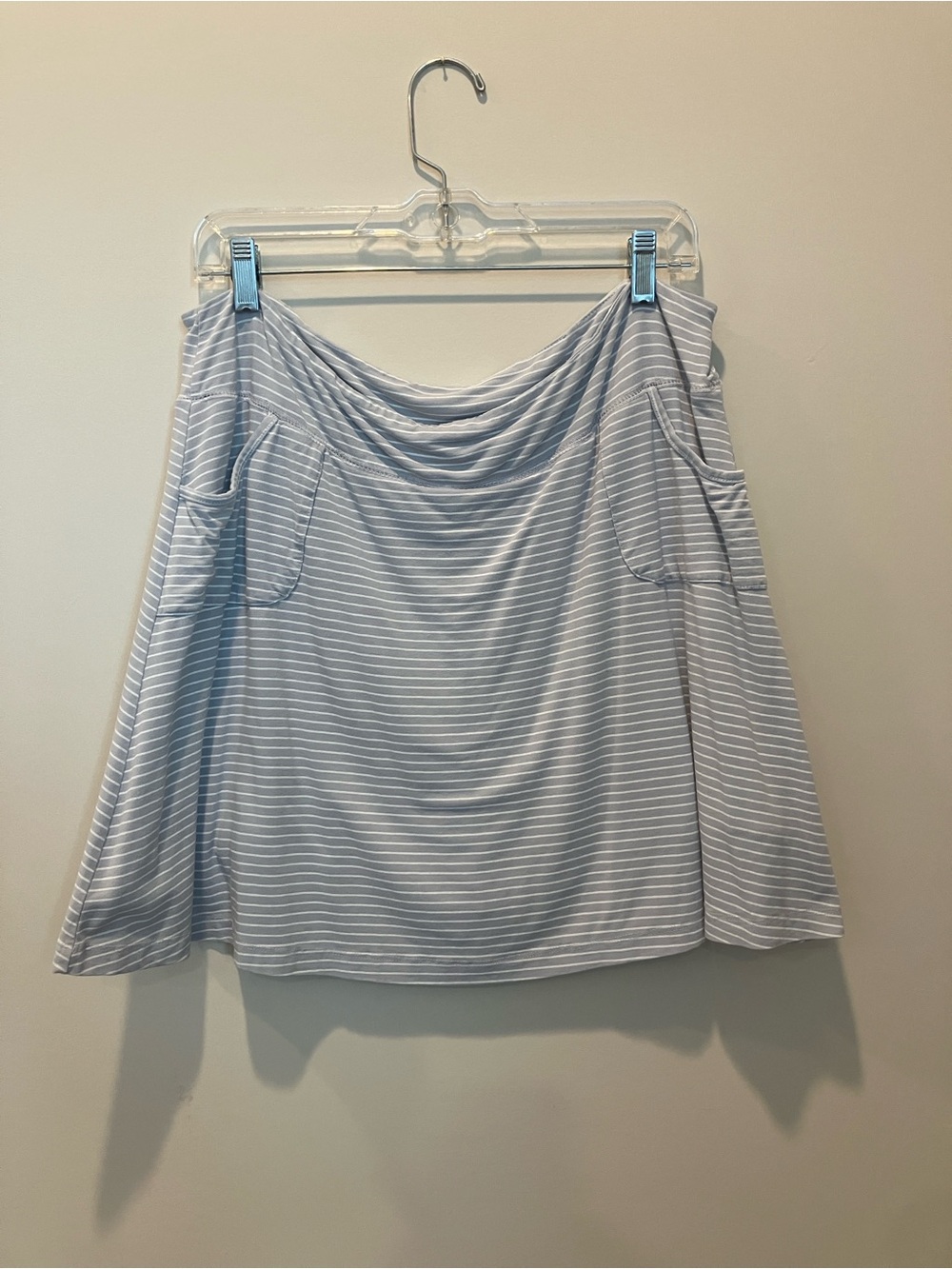fresh produce Light Grey & White Striped A-Line Skort